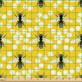 thumbnail image 2 of Ambesonne Honeycomb Print Fabric by the Yard Upholstery, Pattern of Buzzing, 5 Yards, Mustard and Charcoal Grey, 2 of 5