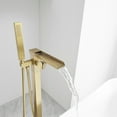 thumbnail image 4 of Single-Handle Floor Mount Freestanding Bathtub Faucet Waterfall Tub Filler with Handheld Shower in Brushed Gold, 4 of 11