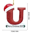 thumbnail image 3 of xihome Juego de 26 adornos navideños acrlicos con el alfabeto para decorar el rbol de Navidad (diseño de gorro de Pap Noel)., 3 of 6