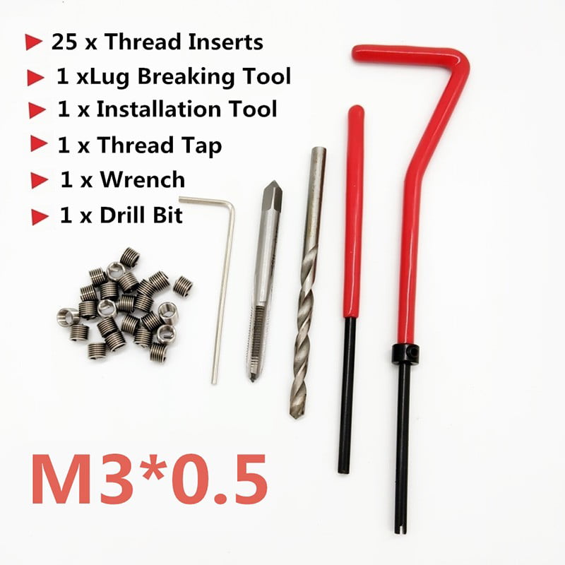 WIN.MAX M12 X1.25 X 16.3mm Thread Tool Kit Auto Car Pro Repair Helical Coil Set 