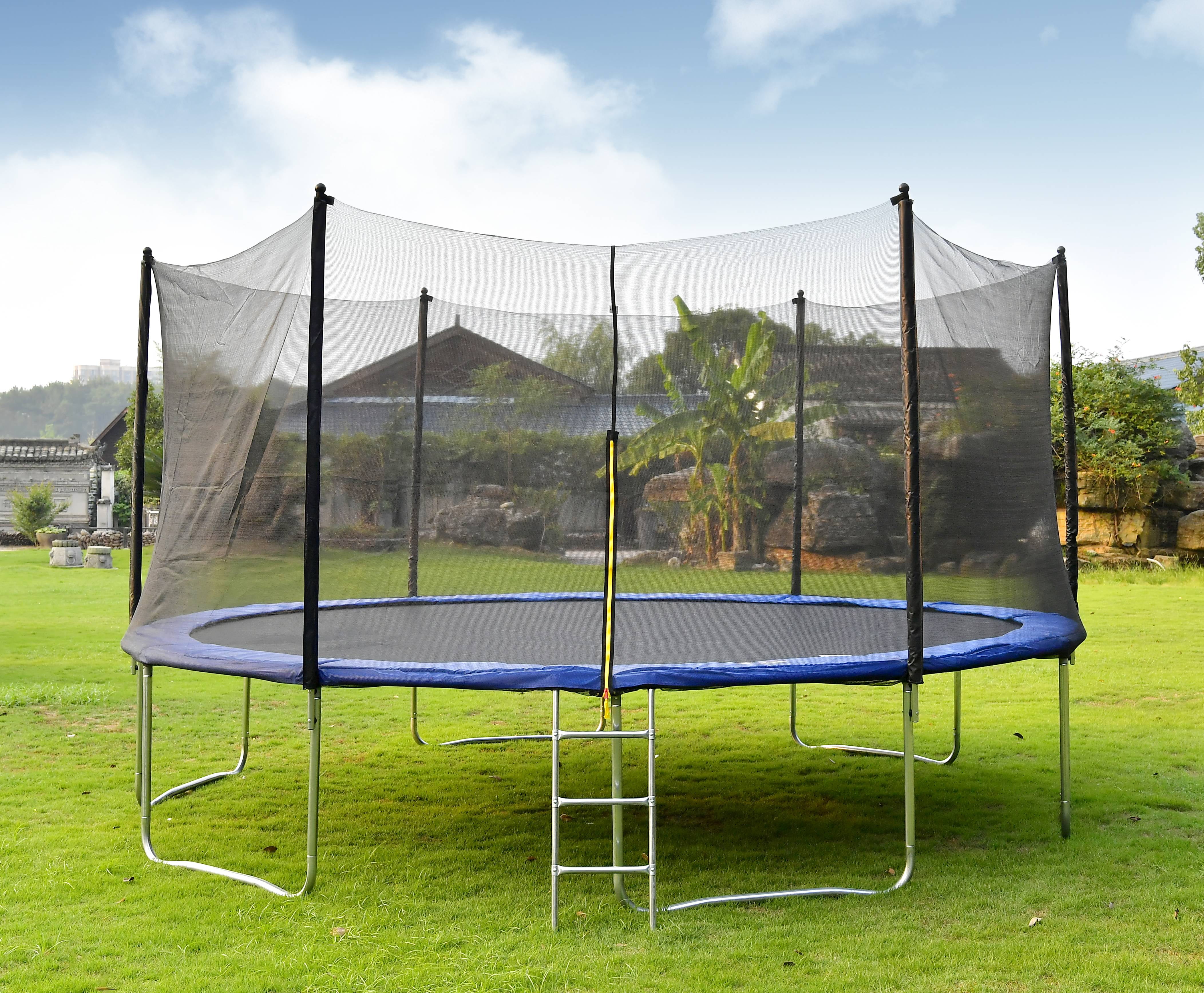 15FT Trampoline for Kids, HeavyDuty Outdoor Trampoline with 6FT Safety