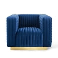 thumbnail image 6 of Modway Charisma Channel Tufted Performance Velvet Accent Armchair in Navy, 6 of 9