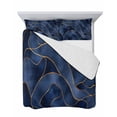thumbnail image 7 of Navy Blue Marble Full Size Down Alternative Comforter, Lightweight Comforter Quilt Bedding Set with Pillow Shams Modern Golden Geometric Abstract All Seasons Bed Comforter Duvet Insert 78"x90", 7 of 7