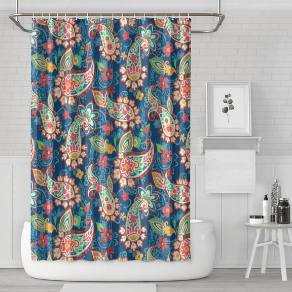 Waterproof Bohemian Shower Curtain 72x72 Inch Boho Style Polyester Unique Shower Curtain for Bathroom Hotel Home Decor with 12 Plastic Hooks