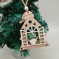 thumbnail image 2 of Christmas Tree Wooden Craft Decorations With Window Opening Old Man Design For Halloween, 2 of 6
