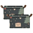 thumbnail image 3 of Christmas Pine Trees Hearts Gifts Foldable Storage Large Fabric Storage Baskets Organizer Storage Bins with Handles for Shelves, 3 of 8