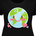 thumbnail image 4 of Inktastic Happy Earth Day with Hearts Women's Plus Size T-Shirt, 4 of 5