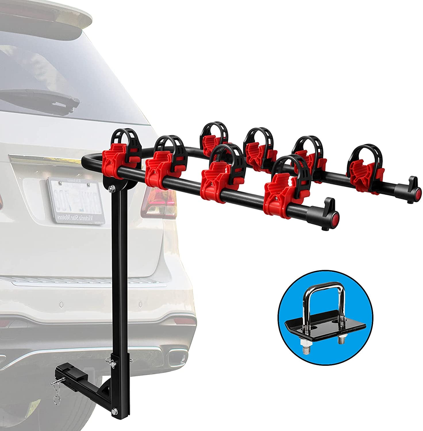 Trunk Mounted Bike Rack Durable Sturdy Auto SUV Sedan Accessory Fits 2 Bicycles 