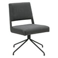 thumbnail image 4 of SAFAVIEH Couture Emmeline Leather Mid Back Swivel Office Chair, Slate Grey/Black, 4 of 7