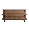 thumbnail image 4 of Modway Langston 6-Drawer Wood Sideboard with Splayed Base in Walnut and Gray, 4 of 10