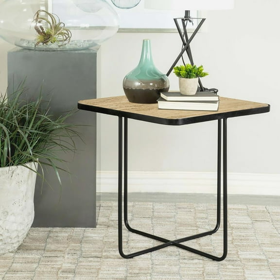 Contemporary And Black Table, 24x24x24 Inches For Space Modern Square Accent Table With Base Living