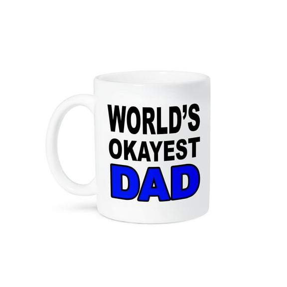 3dRose, World’s okayest dad, Blue, 15oz Mug