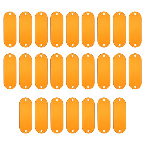 Metal Blank Tags Stamping Blanks Tag, DIY Engraving Tags Aluminum Yellow Pet ID Tags, Pack of 25