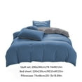 thumbnail image 3 of All-Season Bedding, Set of 4 100% Washed Cotton Linen Feel Super Soft Comfortable Chic Lightweight 4 PCs Home Bedding Set Solid Blue. Suitable for 1.8m beds, Home Essentials, 3 of 9