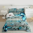 thumbnail image 2 of Castle Fairy Boys Girls Flying Butterflies 3 Pieces Queen Comforter Set,Lodge Cabin Ultra Soft Bedding Sets,Chic Floral Flowers Bedding Comforter Set Breathable,Breathable Home Decor,Reversible, 2 of 8