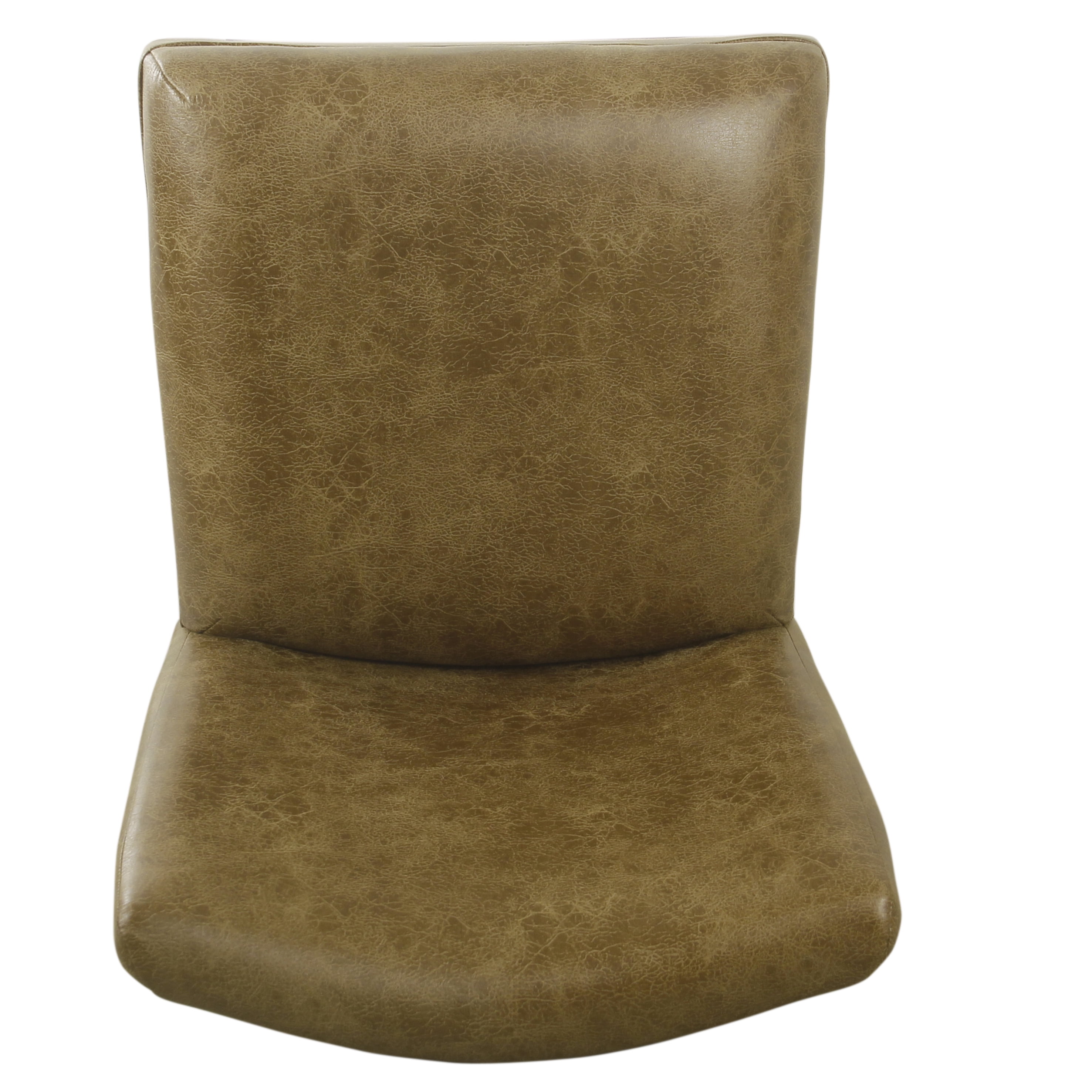 HomePop 24" luxury faux leather barstool - Distressed Brown Faux Leather