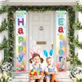 thumbnail image 2 of PATLOLLAV Easter Porch Sign Happy Easter Hanging Banners Cartoon Rabbit Bunny Egg Door Sign Colorful Easter Spring Door Banner for Indoor Outdoor Home Party Wall Decoration, 12 x 72 Inch, 2 of 4