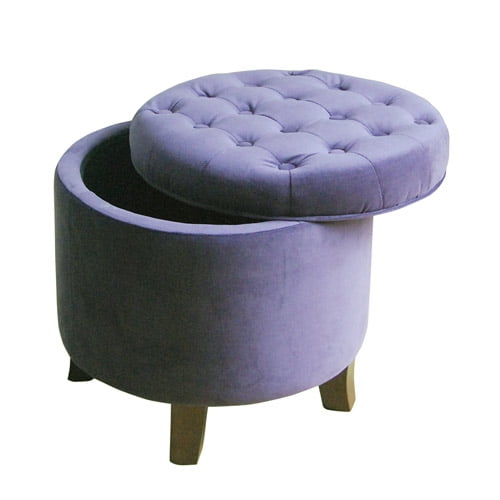 HomePop Tufted Round Ottoman with Storage, Multiple Colors