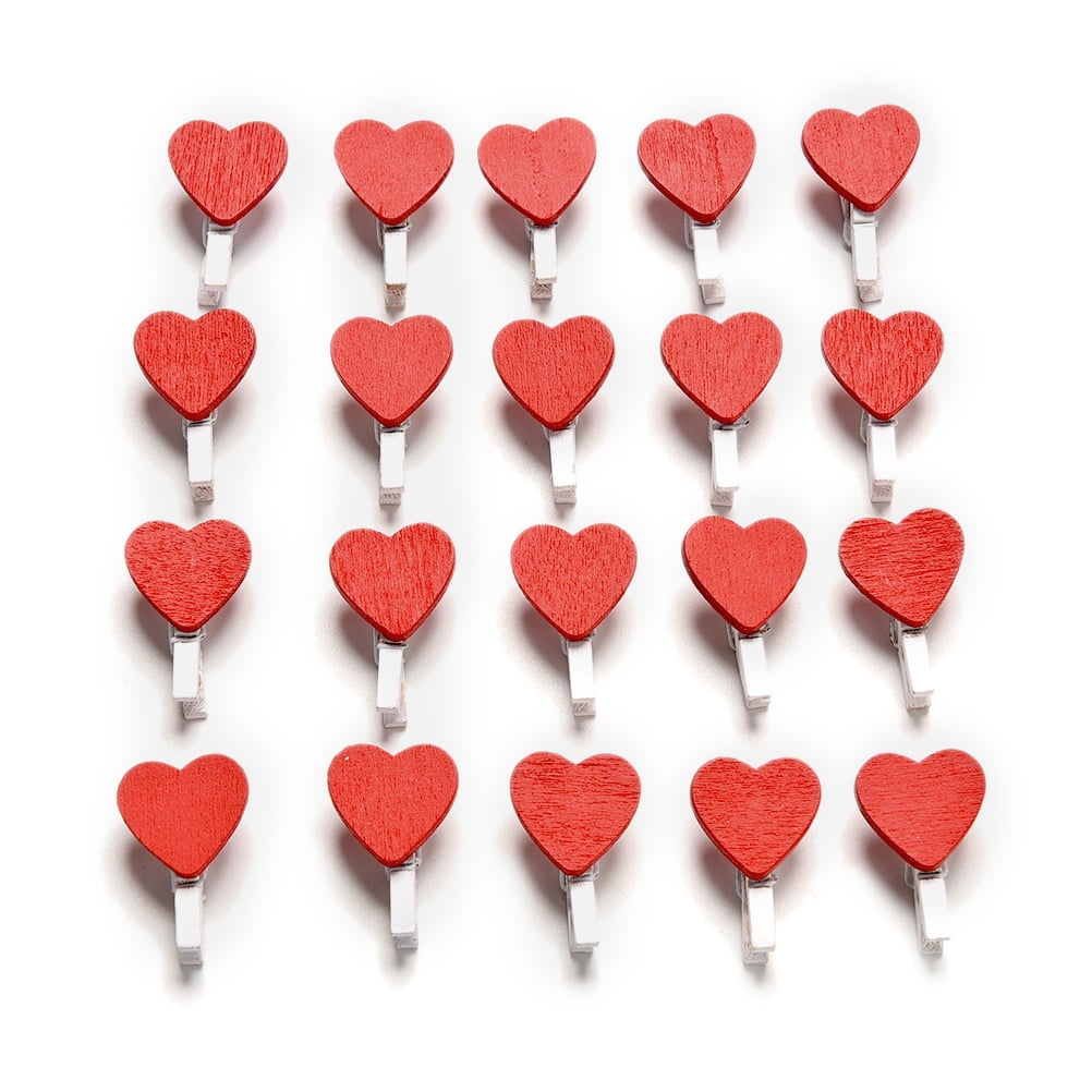 Photo Paper Clip Mini Wooden Wedding Decor Clip Crafts Love Heart Pegs Fast 