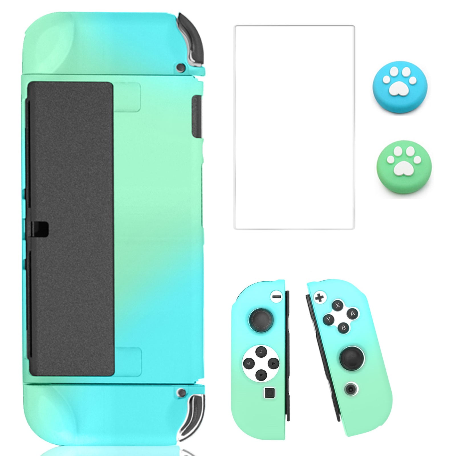 Case Cover Set Fit for Nintendo Switch OLED, EEEkit Protective Cover Protector Case Compatible Nintendo Switch OLED Console w/Shock-Absorption & Anti-Scratch Design, NS OLED Accessories
