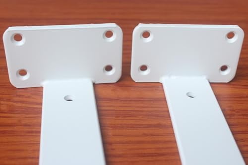 12 Pack - 16 inch White Hidden L Shelf Bracket (1/5 Inch Thicked) Iron Floating Shelf Brackets Rustic Industrial Metal Brackets for Shelf Support