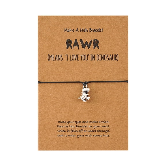 SUSHANG Little Dinosaur Pendant Bracelet Personalized Wish Small Dinosaur Charm Jewelry Alloy Woven Card Bracelet
