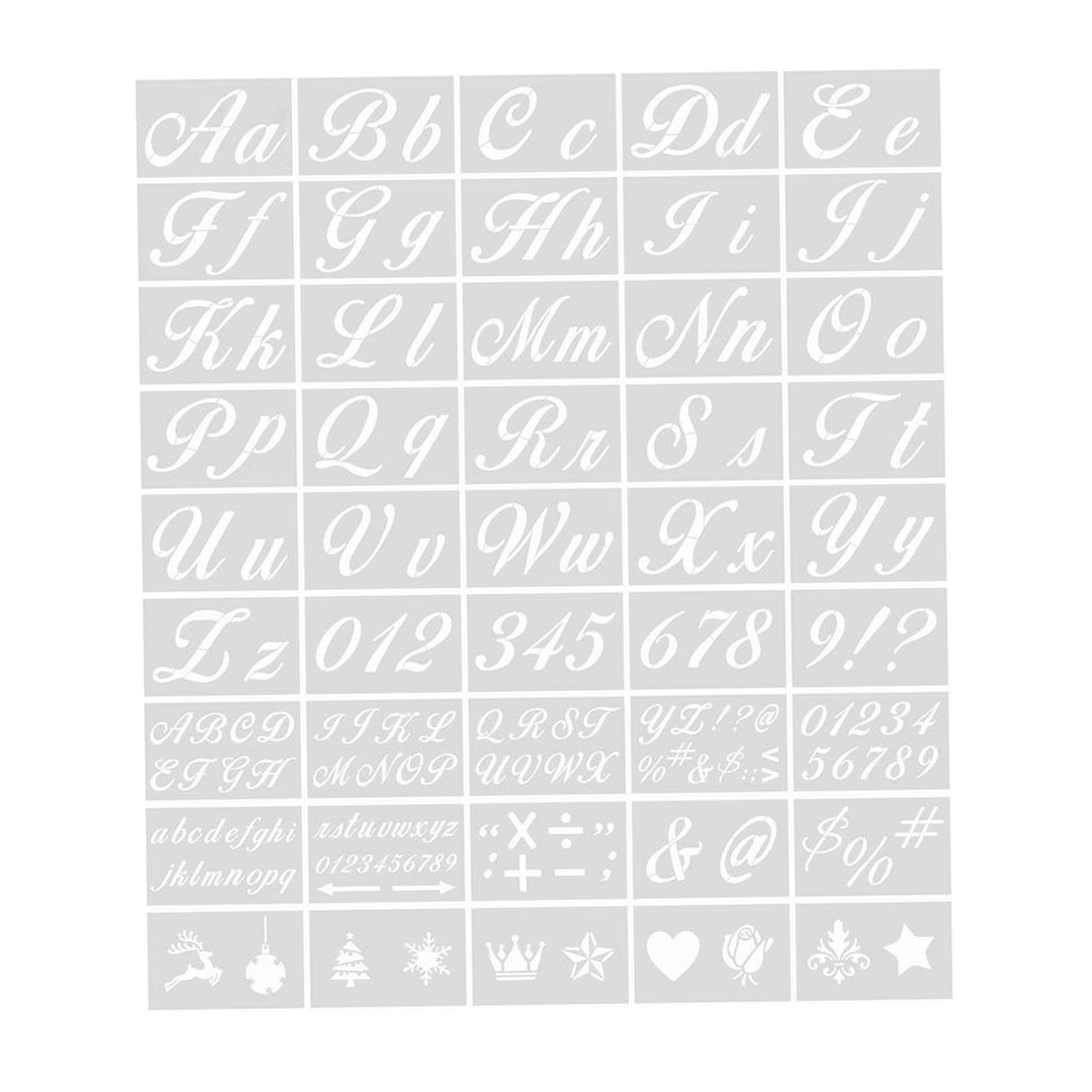 Number and Letters Drawing Stencils Drawing Tem Stencils Cursive