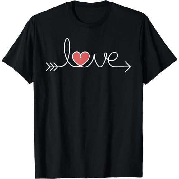 Love T Shirt Women Men Heart Arrow Graphic Valentine's Day T-Shirt mens t shirt，black，women，funny，misfits，men，journey