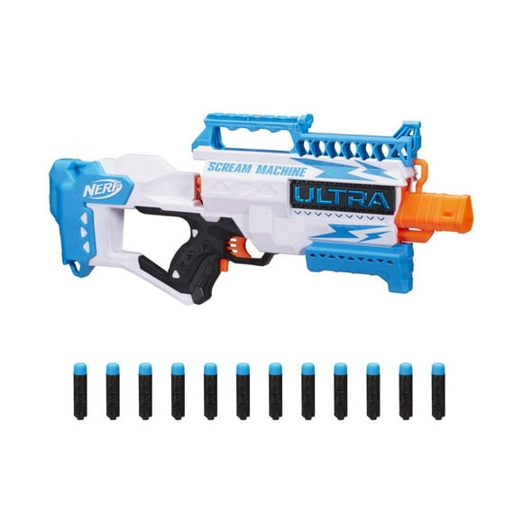 Nerf Ultra Scream Machine Motorized Blaster, 12 Nerf Ultra Sonic Screamer Darts, Fast-Back Loading, Compatible Only with Nerf Ultra Darts