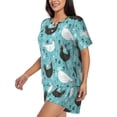 thumbnail image 2 of Lsque Lovely Roosters Women's Short-Sleeved Pajama Set - 2 Piece Soft and Lightweight Sleepwear Set-3X-Large, 2 of 9