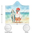 thumbnail image 3 of Beach Rooster Wearable Blanket Hoodies for Women Men Adults Rooster Lovers Soft Cozy Funny Roosters Hooded Blankets for Couch Home Decor Birthday Gifts 60×80 Inch, 3 of 5