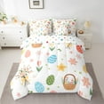 thumbnail image 2 of Manfei Cartoon Easter Eggs Bedding Comforter Set 7 Pieces for Teen, Pink Cherry Blossoms Full Bedding Set, Cute Princess Style Reversible Fitted Sheet Flat Sheet, Microfiber Bedroom Decor, 2 of 7