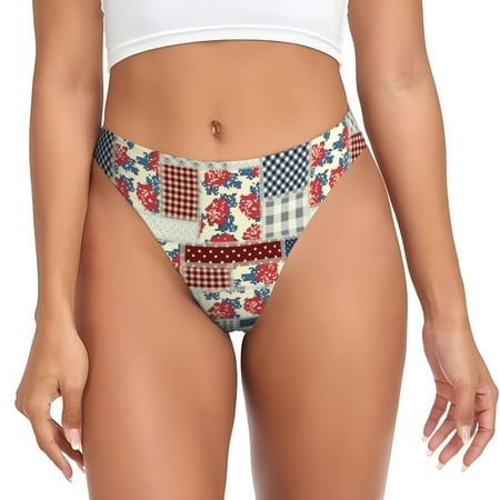 Sigee Patchwork In Country Style for Women s G-String Panty  Low Rise  Soft Lace Perfect for Everyday Wear or Special Occasions-3X-Large