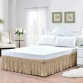 thumbnail image 3 of Bed Skirt Wrap Around 14" Drop, Fully Elastic Dust Ruffle, Extra Soft and Luxury, Fade Resistant, Machine Washable Luxurious Fabric, Olympic Queen Size - Taupe Solid., 3 of 6