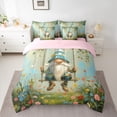 thumbnail image 3 of Feelyou Fairy Tale Gnome Twin Bedding Sets 7-Piece, Spring Flower Floral Bedding Comforter Set, Seasonal Spring Holiday Reversible Sheet Sets, Lightweight Room Decor, 3 of 9
