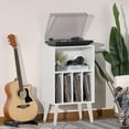 thumbnail image 2 of Record Player Stand with Storage - Mid-Century Modern Vinyl Record Holder, 2 of 8