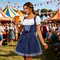 thumbnail image 2 of Noric Women's Oktoberfest Mini Dresses Puff Short Sleeve Lace Up Costume Dresses with Apron Overlay for Party Beer Festival, 2 of 6