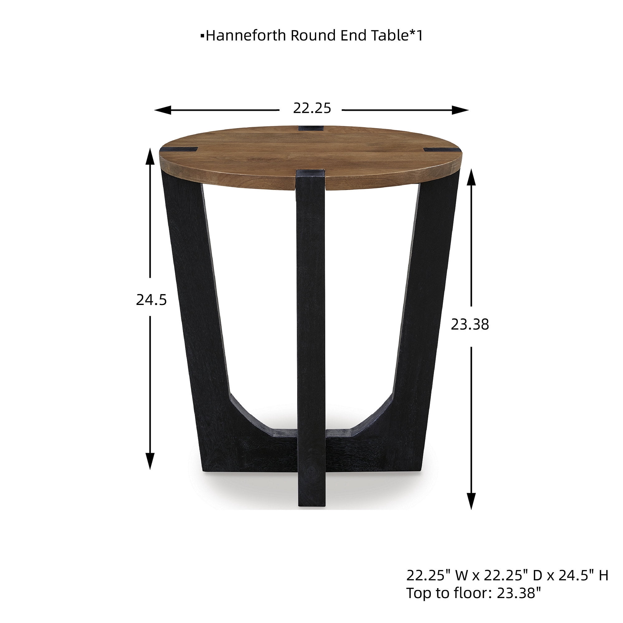 Signature Design by Ashley Hanneforth End Table, Brown & Black