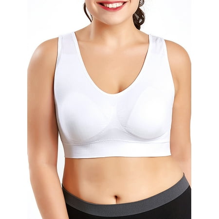 

Julycc Plus Size S-6XL Womens Seamless Gym Wireless Yoga Crop Top Sports Bra