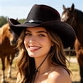 thumbnail image 2 of SRZYMJ Cowboy Hat,Cowgirl hat,Brown Cowboy Hats for Women/Mens Straw Wide with Shapeable Brim Western Cowboy Hat for Womens, 2 of 5