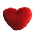 thumbnail image 2 of 1Pc 15.7"×19.7" Valentine's Day Heart Throw Pillow, Faux Fur Colorful Throw Pillows, Heart Shaped Pillows for Living Room Bed Sofa Red (Pillowcase with Pillow Core), 2 of 7