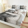 thumbnail image 3 of Manfei Black Grey Cat Teens Full Size Sheets, 3D Animal Lover Bed Sheets, Cute Kitten Sheet Sets, Luxury Bedroom Decor, 4-Piece, 3 of 7