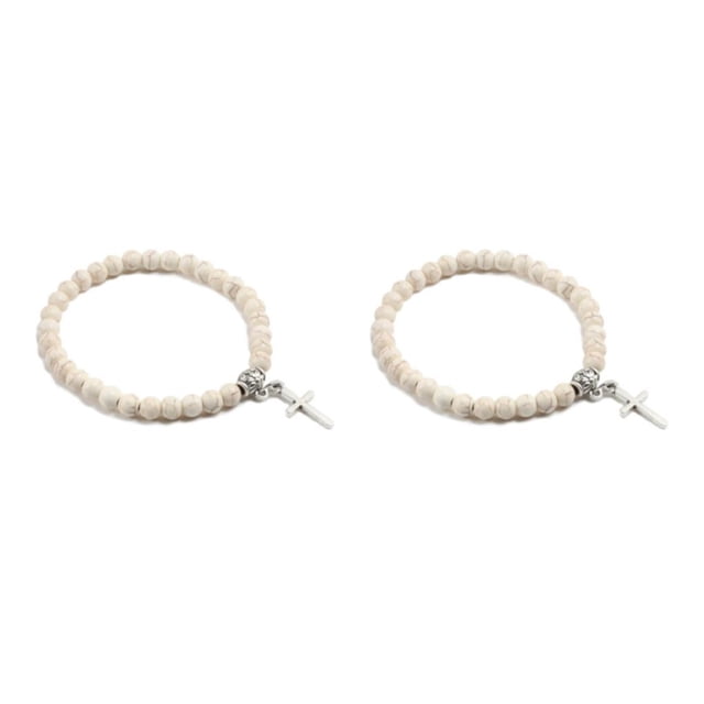 Thinsony Wide Application Bracelet For Various Outfit Styles Unisex Beaded Bracelets Yellow thread pine 2Set