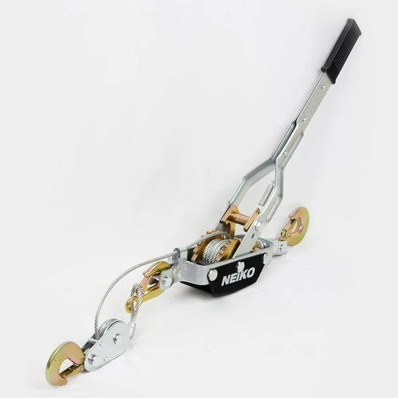NEIKO 02254A Come Along Winch, 4-Ton (8,000lbs) Pulling Capacity, 9.8Ft, 3 Hook, Heavy Duty Power Cable Come Along Tool with Dual Gears, Hand Winch Cable, Automotive Hoist Winch Puller, Recovery Gear