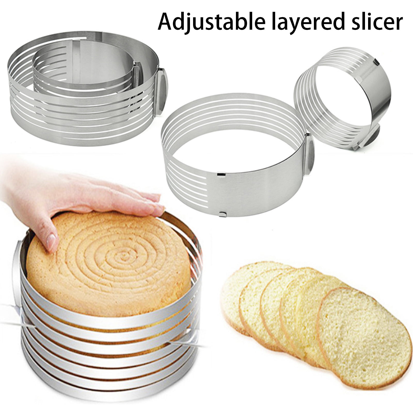 12Inch Adjustable Stainless Steel 2-Wire Layer Cake Slicer Cutter Leveler Slicer 