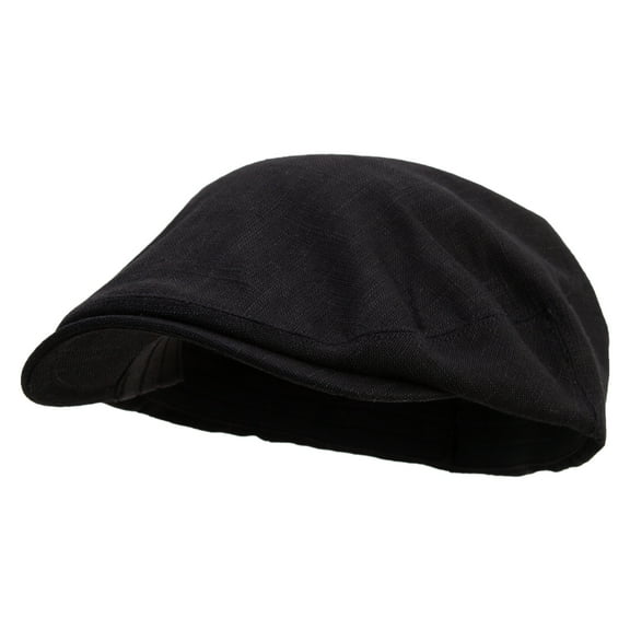 Green Weather Forecast Big Size Men's Linen Ivy Cap - Black XL-2XL