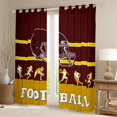 thumbnail image 2 of jejeloiu Boys Ball Game Curtains Pack of 2 (42x84 Each),American Rugby Sport Curtains Blackout,Red Football Helmet Bedroom Curtains For Boys Kids,Microfiber Bedroom Decor, 2 of 6