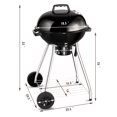thumbnail image 3 of Gymax Barbecue au Charbon de Bois 18,5 Pouces pour Cuisine Extérieure avec Roues Noir, 3 of 10