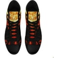 thumbnail image 2 of Coolcustomize Fashion Gothic Skull Flame High-Top Canvas Shoes for Men Women Stylish Comfort Unisex Lace up Flat Walking Casual Sneakers, 2 of 7