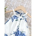thumbnail image 5 of Mikrdoo Kid Girls Clothes 8Y,9Y,10Y,11-12Y Big Girls Floral Print Halter Summer Sleeveless Tops Elastic Fashion Shorts 2Pcs Outfits 9 Years Blue, 5 of 9